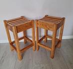 2 x vintage grenen krukken - barkrukken, Huis en Inrichting, Barkrukken, 2 krukken, Ophalen, Gebruikt, Hout