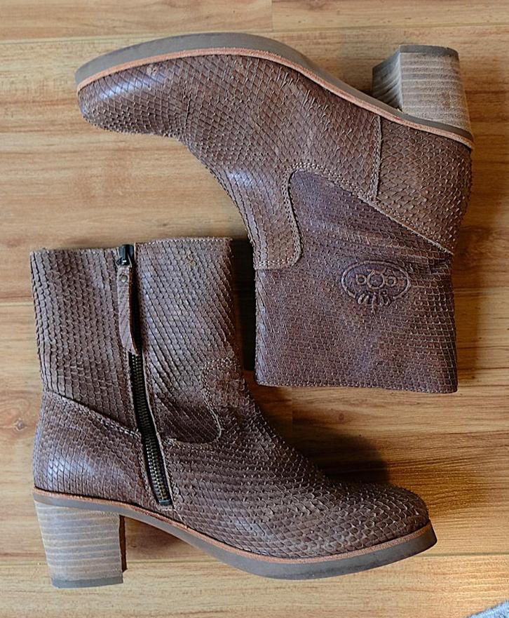 Aparte AQA enkellaarzen 3D reptiel-leer midden-bruin mt 39, Kleding | Dames, Schoenen, Zo goed als nieuw, Lage of Enkellaarzen