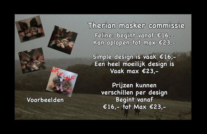 Therian masker commisie (LEES BESCHRIJVING) CLOSED, Hobby en Vrije tijd, Kostuums, Theaterbenodigdheden en LARP, Nieuw, Overige typen