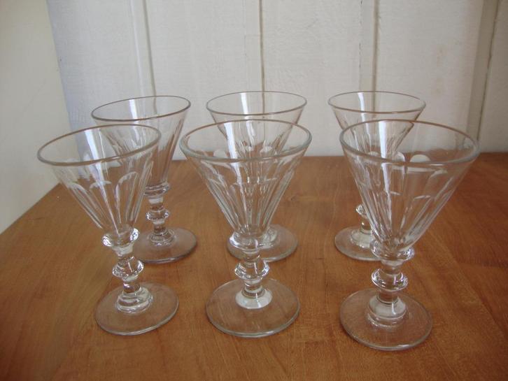 Set van zes stuks antiek portglazen, Antiek en Kunst, Antiek | Glas en Kristal, Ophalen of Verzenden