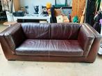 Prachtige bruine leren Creta zitbank., Ophalen, Gebruikt, 75 tot 100 cm, 200 tot 250 cm