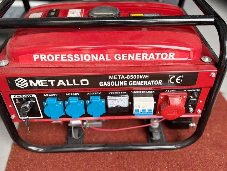 Metallo Generator - META-8500WE, Doe-het-zelf en Verbouw, Aggregaten, Nieuw, Benzine, 5 tot 10 kVA, Elektrisch startend, Ophalen