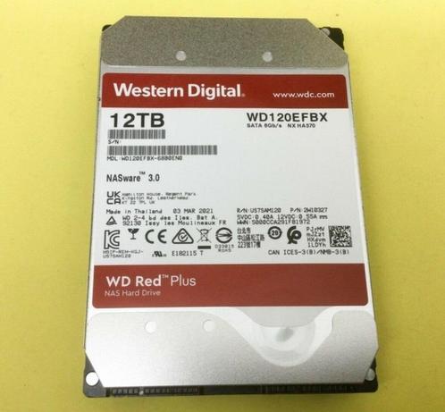 4x 12TB Western Digital RED Plus WD120EFBX, Computers en Software, Harde schijven, Gebruikt, Desktop, Intern, HDD, SATA, Verzenden