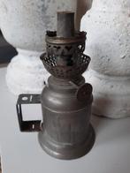 antieke tinnen olielamp met brander en handvat., Antiek en Kunst, Antiek | Tin, Ophalen of Verzenden