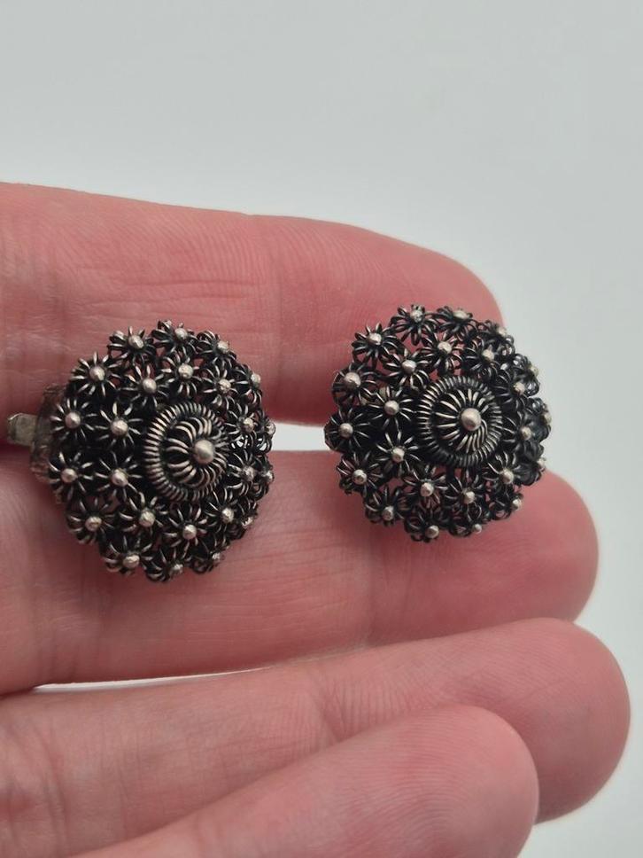 Zeeuwse Knoop Oorclips - 800 Zilver, Sieraden, Tassen en Uiterlijk, Oorbellen, Gebruikt, Knopjes of Stekers, Zilver, Zilver, Verzenden