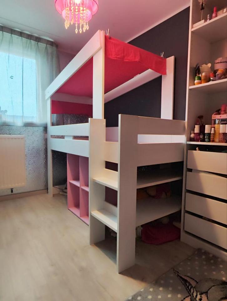 Half Hoogslaper 1 Persoons, Kinderen en Baby's, Kinderkamer | Stapelbedden en Hoogslapers, Gebruikt, Halfhoogslaper, Ophalen of Verzenden