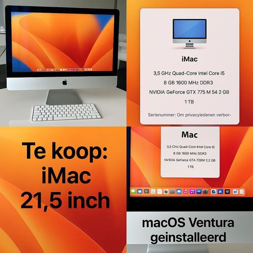 iMac 21,5 inch - Klaar voor gebruik!, Computers en Software, Apple Desktops, Zo goed als nieuw, iMac, 3 tot 4 Ghz, 8 GB, Ophalen