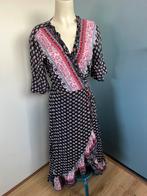 Bindi overslag omslag jurk zwart magenta s/m, Kleding | Dames, Jurken, Bindi, Zwart, Ophalen of Verzenden, Zo goed als nieuw