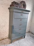 Antieke ladekast chiffoniere Biedermeier olijfgroen, Ophalen of Verzenden