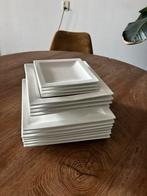 Serviesset wit vierkant - borden, Huis en Inrichting, Keuken | Servies, Ophalen, Gebruikt, Keramiek, Bord(en)