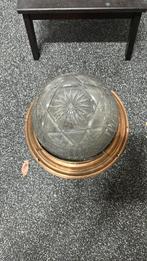 Antieke pafonierre  met geslepen glas bewerkte koperen rand, Antiek en Kunst, Ophalen of Verzenden