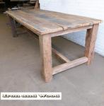 Oud eiken maatwerk keukentafel van geborsteld barnwood, Ophalen, Nieuw