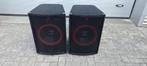 2 x JB systems TSX 12 speakers van 200 watt RMS + versterker, Gebruikt, 120 watt of meer, Front, Rear of Stereo speakers, Ophalen