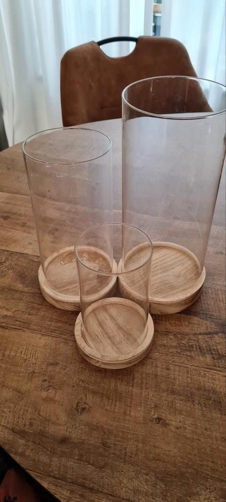 Sfeervolle Cilinder Windlichten - Set van 3, Huis en Inrichting, Woonaccessoires | Kandelaars en Kaarsen, Nieuw, Ophalen of Verzenden