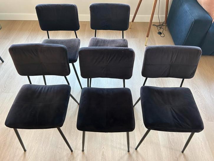 Woood Eetkamerstoelen Kaat (Zwart), Huis en Inrichting, Stoelen, Gebruikt, Vier, Stof, Zwart, Ophalen