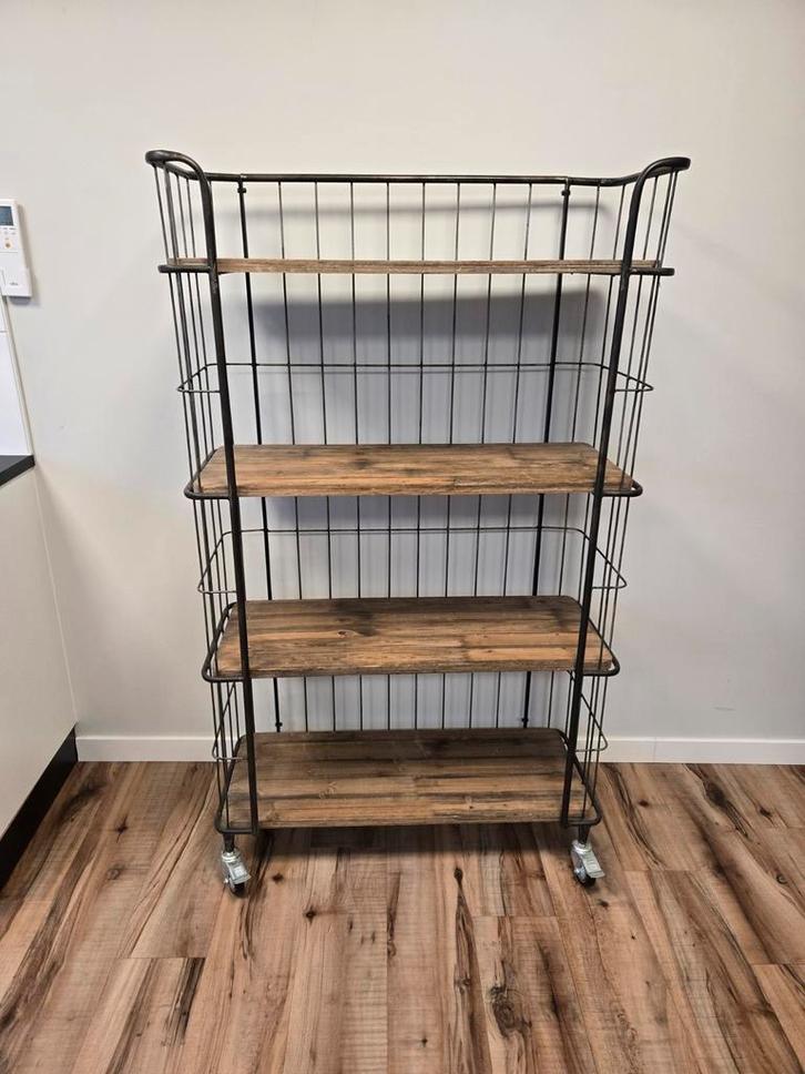 Stijlvolle Bakkerskast met 4 Houten Planken, Huis en Inrichting, Kasten | Stellingkasten, Gebruikt, Ophalen