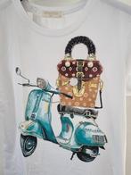 t-shirt met vespa scooter, Maat 38/40 (M), Wit, Nieuw, Ophalen of Verzenden