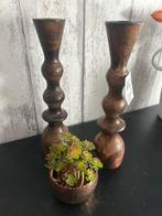 Houten kandelaars japandi style nieuw, Ophalen of Verzenden, Nieuw, Hout, 25 tot 50 cm