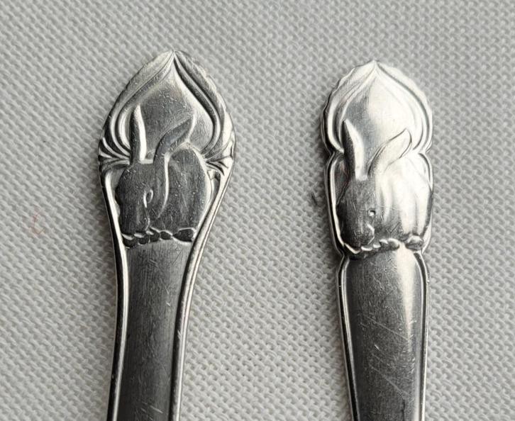 Kinderbestekjes Haasje van Gero (smal en breed model), Kinderen en Baby's, Overige Kinderen en Baby's, Zo goed als nieuw, Ophalen of Verzenden