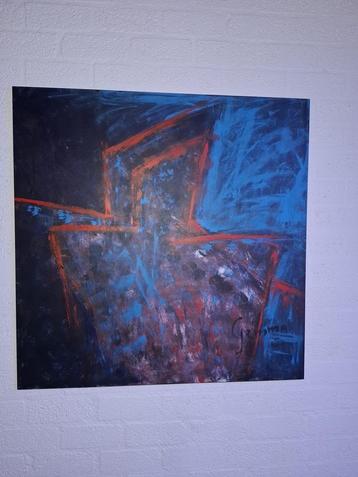 Abstracte schilderijen - Olieverf op hout (4 stuks) beschikbaar voor biedingen