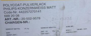 Poederverf Poedercoat Poeder coat Verf wit beschikbaar voor biedingen