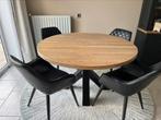 Ronde eettafel 130cm + stoelen, Ophalen, Zo goed als nieuw, Rond, 100 tot 150 cm