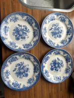 Vintage Egersund Norway blauw-witte borden (set van 4), Antiek en Kunst, Ophalen of Verzenden