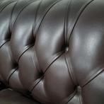 Chesterfield bank Springvale bruin leer + BEZORGING GRATIS, Gebruikt, ., Chesterfield, Leer