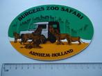 sticker oud Landrover BURGERS Zoo dierentuin leeuw strip car, Verzenden, Artiest