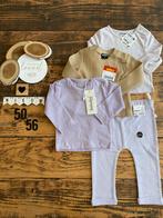 Baby meisje setje 3x lange mouw shirtjes broekje 50/56, Ophalen of Verzenden, Nieuw, Meisje