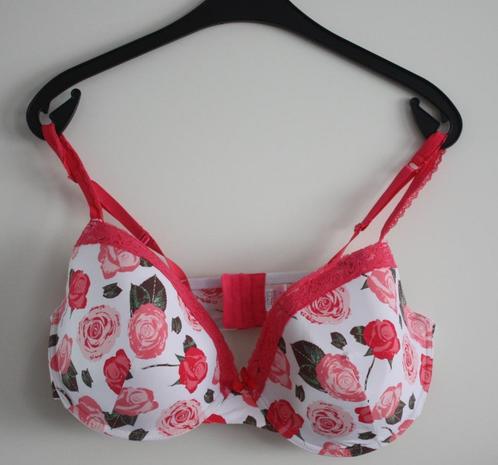 witte bh met rozen print bh maat 95cub E, Kleding | Dames, Ondergoed en Lingerie, BH, Wit, Ophalen of Verzenden