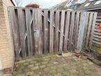 Stalen poort met hardhouten bekleding, Tuin en Terras, Ophalen, 1 tot 2 meter, Zo goed als nieuw, 3 tot 6 meter