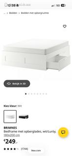 Brimnes Bed IKEA 180x200, 150 tot 200 cm, Ophalen of Verzenden, Zo goed als nieuw, Minder dan 100 cm