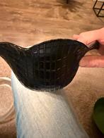 Zwarte glazen schaal, Schaal, Rond, Ophalen of Verzenden, Glas