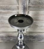 Vernikkeld metalen kandelaar robuust en vintage, 25 tot 50 cm, Ophalen of Verzenden, Zo goed als nieuw, Metaal