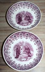 SALE Antiek schoteltje Sujets Religieux  in oudpaars, Ophalen of Verzenden