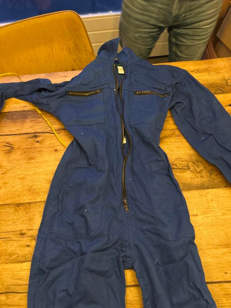 Carnavalskleding Boerenoverall Maat 164, Ophalen, Zo goed als nieuw, Overige maten, Blauw