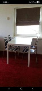 4 eetkamer stoelen - ikea - zwart / wit, Huis en Inrichting, Stoelen, Ophalen