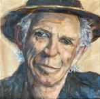 Uniek olieverf portret Keith Richards 40 x 40 cm, Ophalen