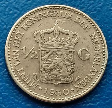 1/2 gulden 1930 - Wilhelmina   beschikbaar voor biedingen