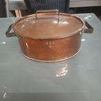 Ovale roodkoperen pan., Ophalen of Verzenden, Koper