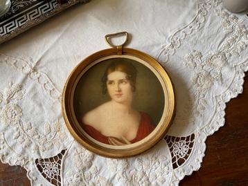 Gouden lijst met afbeelding Pauline Bonaparte  beschikbaar voor biedingen