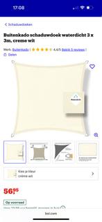 Schaduwdoek 3x3 creme wit waterdicht Buitenkado ** nieuw **, Ophalen of Verzenden, Nieuw
