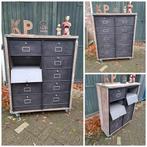 Industriële ladenkast met steigerhout en metaal, Ophalen of Verzenden