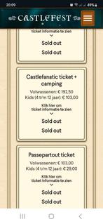 Castlefest Castlefanatic camping ticket ruilen voor Passepar, Eén persoon