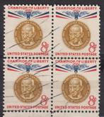Amerika USA 1961 Mahatma Gandhi in blok van 4, Ophalen of Verzenden, Gestempeld, Noord-Amerika