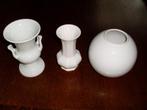 3 Witte Vazen., Minder dan 50 cm, Wit, Ophalen, Aardewerk of Porselein