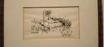 Antieke tekening achter glas HARRY MAAS, Ophalen of Verzenden