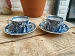 Twee kop en schotel Lange Lijs - circa 1900, Antiek en Kunst, Antiek | Servies los, Ophalen of Verzenden
