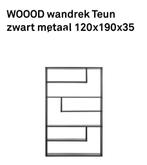 Wandrek / vakkenkast zwart metaal, Huis en Inrichting, Kasten | Wandmeubels, 25 tot 50 cm, Minder dan 150 cm, 150 tot 200 cm, Gebruikt